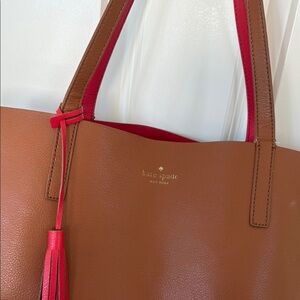 Kate Spade Brown and Red Tote Bag & Wallet